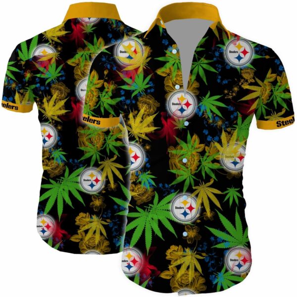 beach shirt pittsburgh steelers cannabis all over printed hawaiian shirt