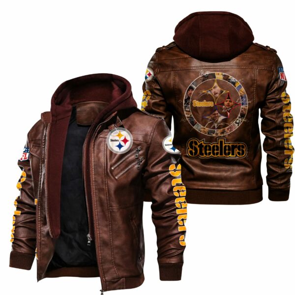 pittsburgh steelers hvkc304 browns leather jacket