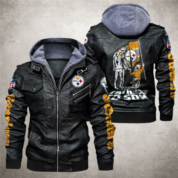 pittsburgh steelers leather jacket from father to son